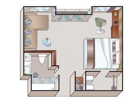 A plan view of the Harmony Voyages Imperal Suite Layout